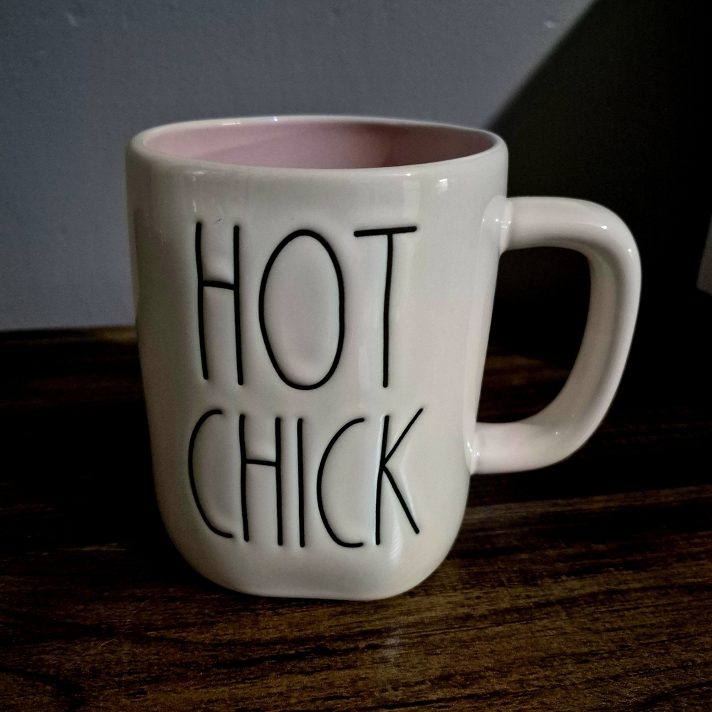 Rae Dunn Pink and Cream 'Hot Chick' Mug